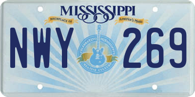 MS license plate NWY269