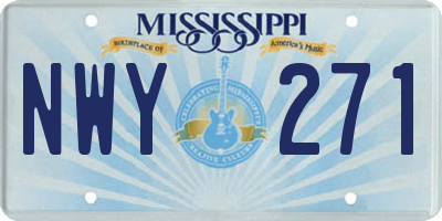 MS license plate NWY271