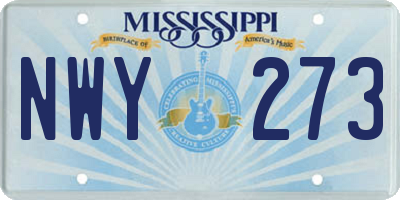 MS license plate NWY273