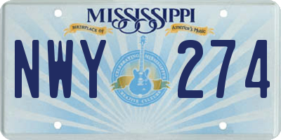MS license plate NWY274