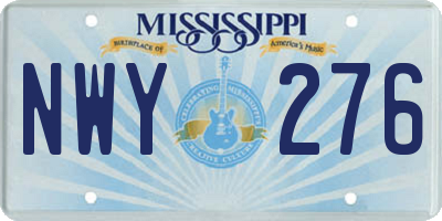 MS license plate NWY276