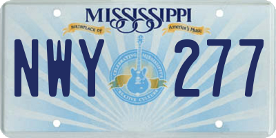 MS license plate NWY277