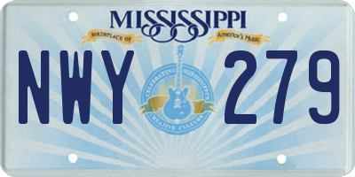 MS license plate NWY279