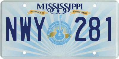 MS license plate NWY281