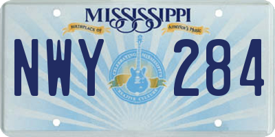 MS license plate NWY284