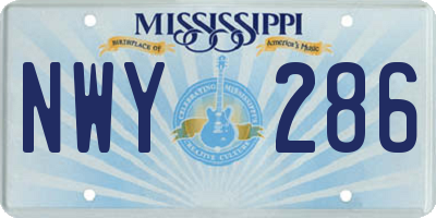 MS license plate NWY286