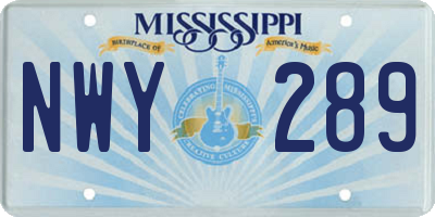 MS license plate NWY289
