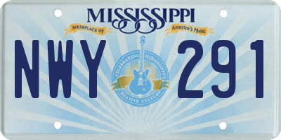 MS license plate NWY291