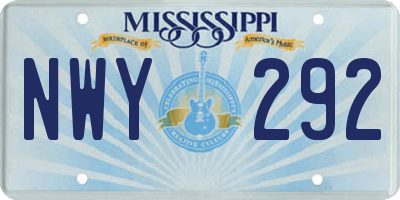 MS license plate NWY292