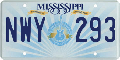 MS license plate NWY293