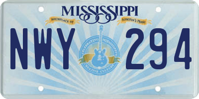 MS license plate NWY294