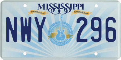 MS license plate NWY296