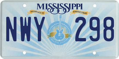 MS license plate NWY298