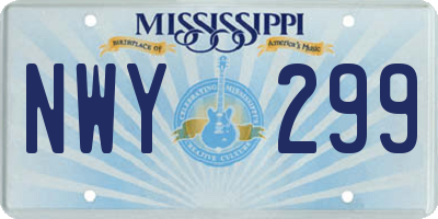 MS license plate NWY299