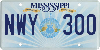 MS license plate NWY300