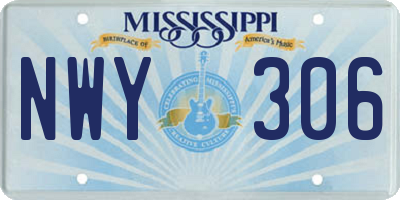 MS license plate NWY306