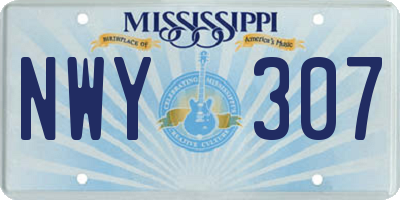 MS license plate NWY307