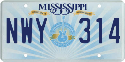 MS license plate NWY314