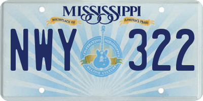 MS license plate NWY322