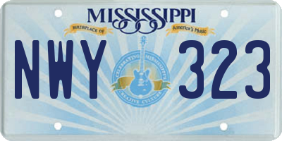 MS license plate NWY323