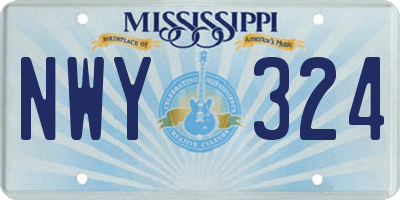 MS license plate NWY324