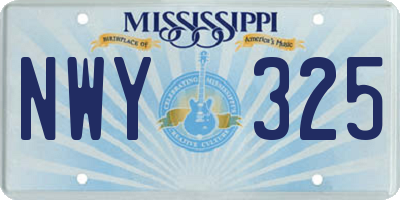 MS license plate NWY325