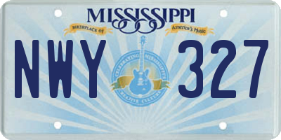 MS license plate NWY327