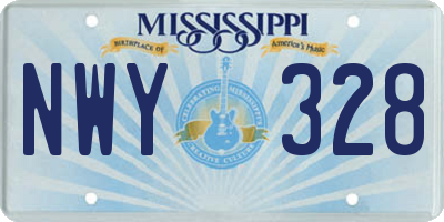 MS license plate NWY328