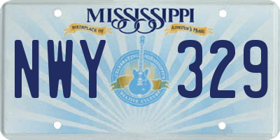 MS license plate NWY329