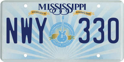 MS license plate NWY330
