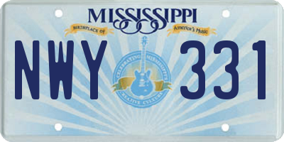 MS license plate NWY331