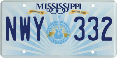 MS license plate NWY332