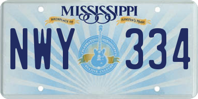 MS license plate NWY334