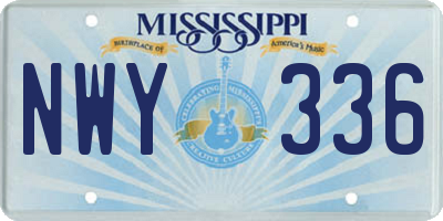 MS license plate NWY336