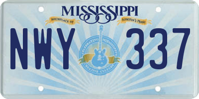 MS license plate NWY337