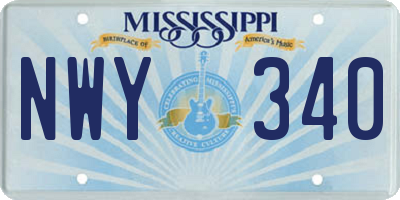 MS license plate NWY340