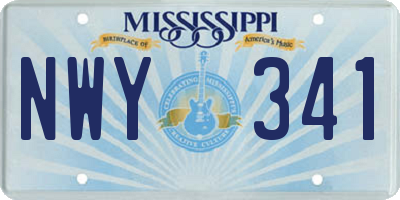 MS license plate NWY341
