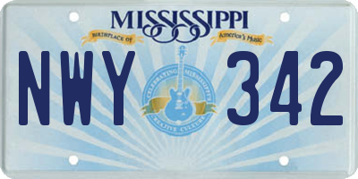 MS license plate NWY342