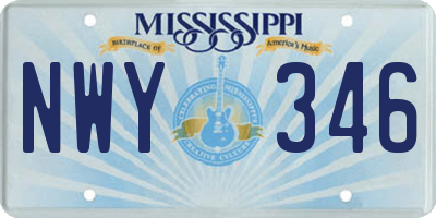 MS license plate NWY346