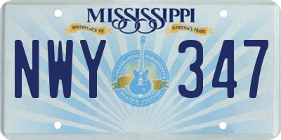 MS license plate NWY347