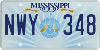 MS license plate NWY348