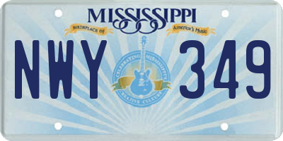 MS license plate NWY349
