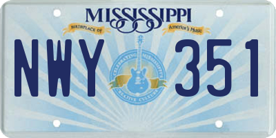 MS license plate NWY351