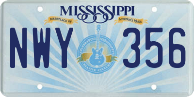 MS license plate NWY356