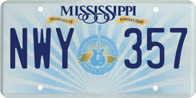 MS license plate NWY357