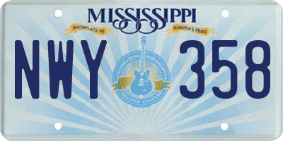 MS license plate NWY358