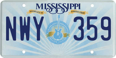 MS license plate NWY359