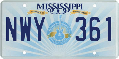 MS license plate NWY361
