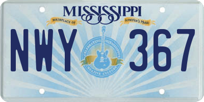 MS license plate NWY367