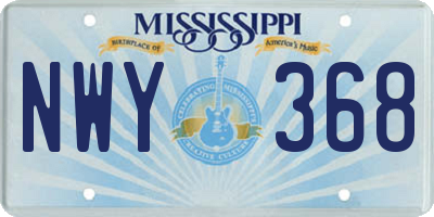 MS license plate NWY368